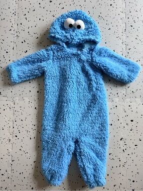 Pottery Barn Kids Blue Plush Hooded Character One-Piece